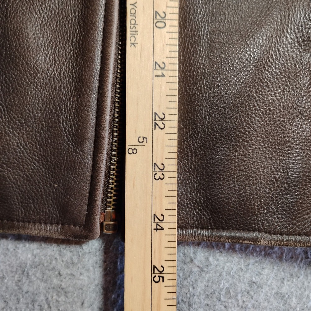 Kenneth Cole New York Womens Brown Leather Full Zip Moto Jacket Size Large L - Picture 5 of 15